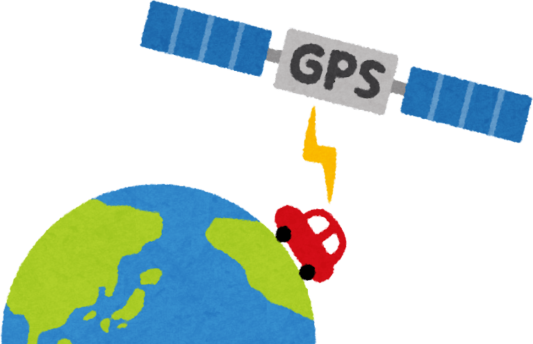 GPS衛星と車のイメージ